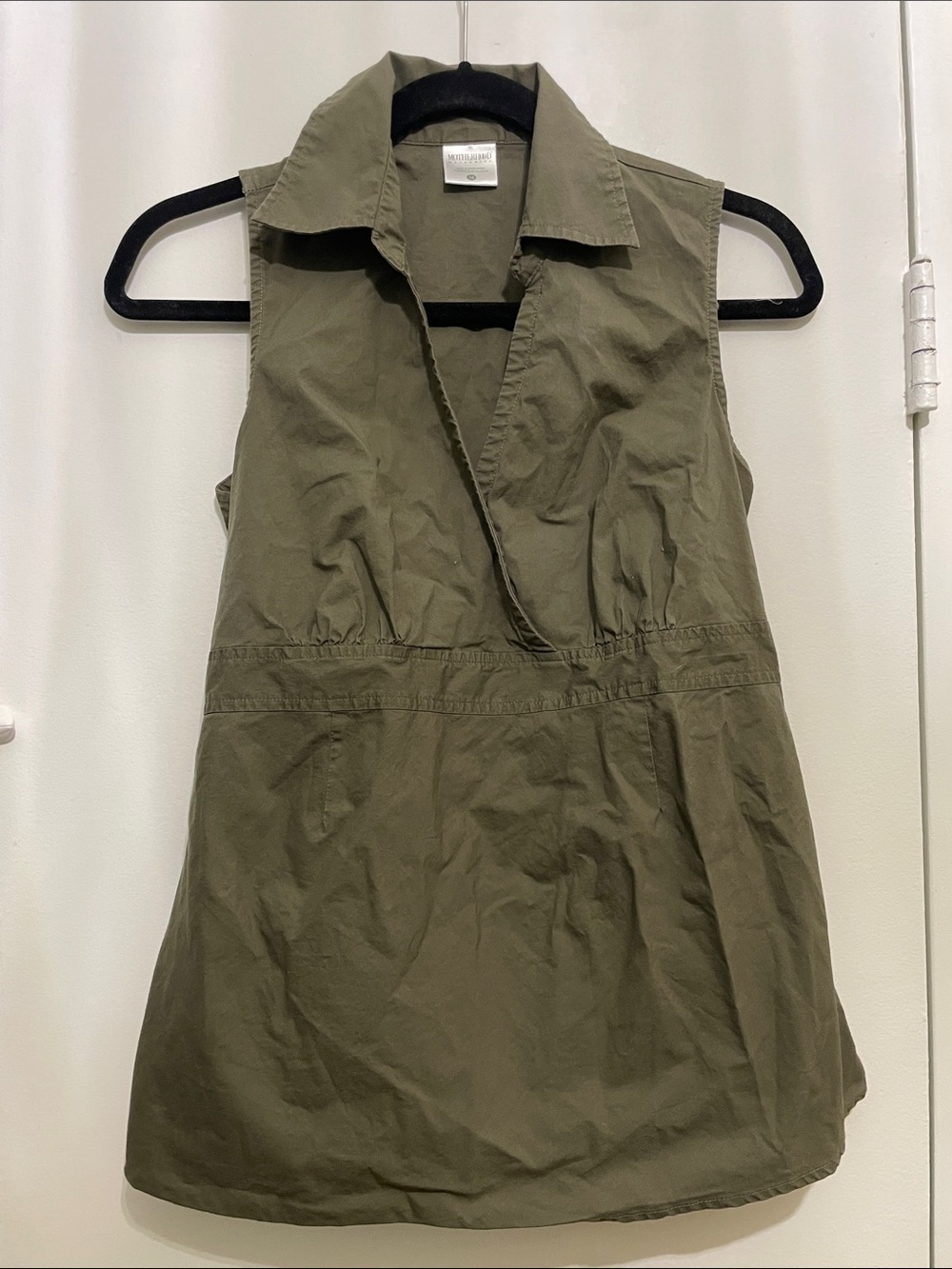 Olive Green Sleeveless Maternity Top
